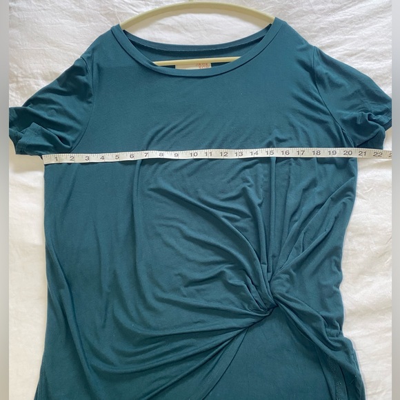 Jackson Rowe Teal Knot Front Tee Shirt Size Small - Picture 4 of 6